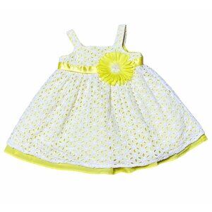Rare Too | Girls Size 12M Yellow Floral Sequined Eyelet Lace Overlay Dress